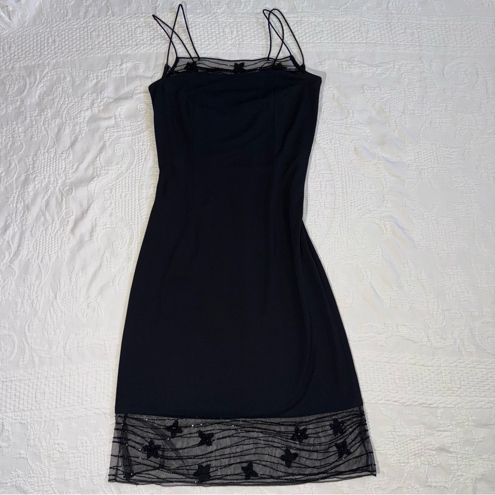 Vintage Rimini by Shaw Little Black Beaded Dress Beautiful Detailing Night Out